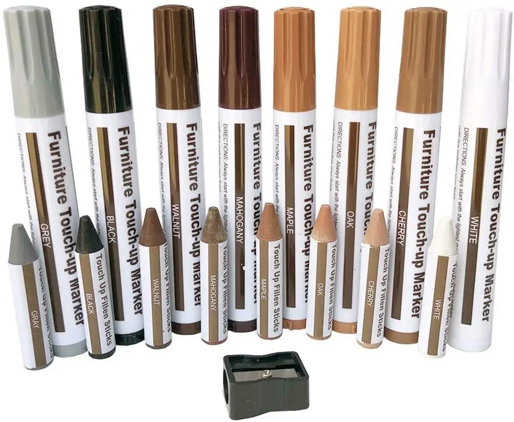 

Furniture Touch Up Kit Set Markers Filler Sticks Wood Scratches Restore Scratch Patch Timber Paint Pen Wood Composite Repair Kit