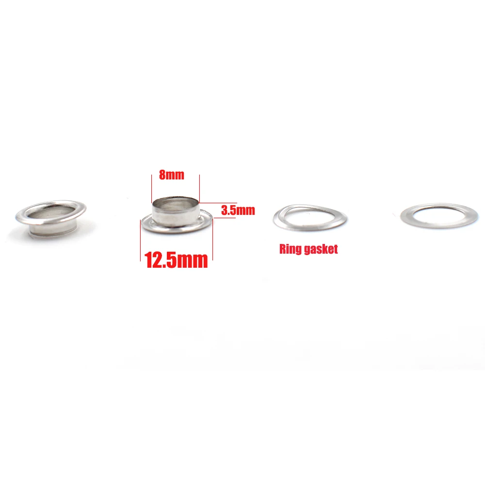 

200 SETS 8 MM Metal Hole Ventilation Eyelets Silver Canopy Cloth Rope Clothing & Accessories Rivet Buckle