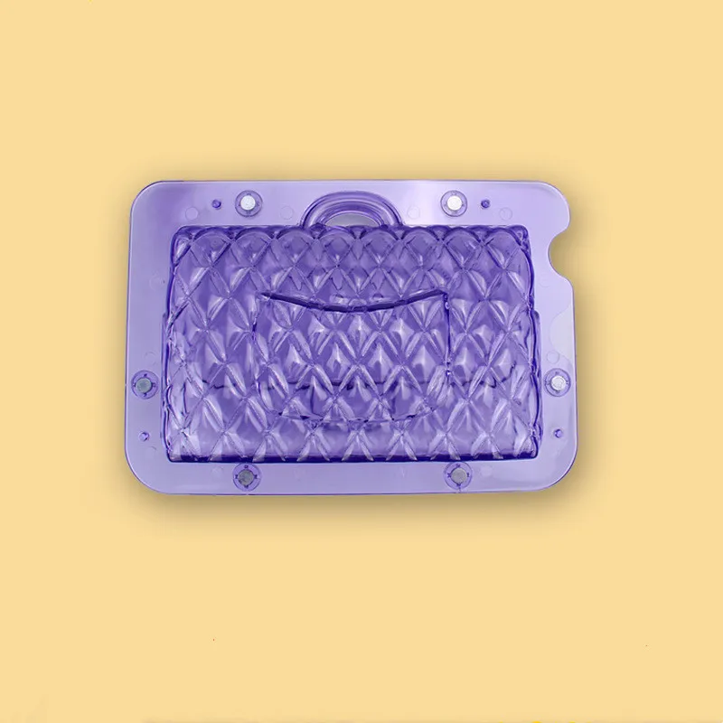 

DIY Large Purple Ladies Handbag Chocolate Mold Magnet Plastic Transparent Fondant Cake Decoration Baking Pastry Tools Molds