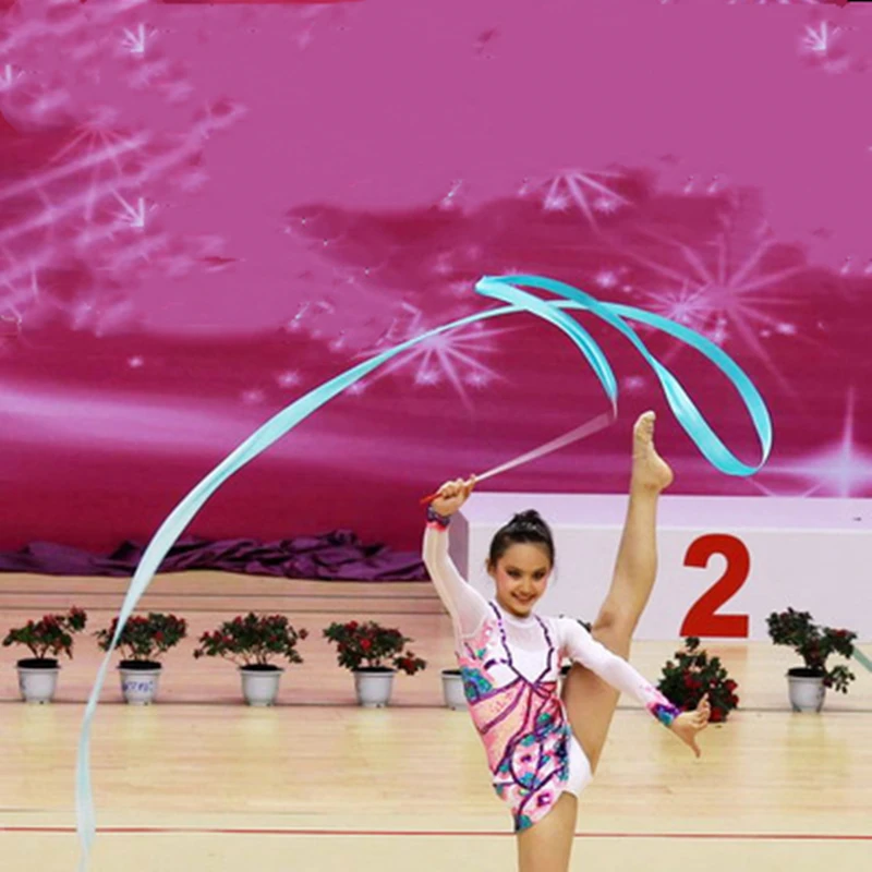 2M/4M/6M nastri colorati da palestra danza ritmica arte ginnastica balletto Streamer Twirling Stick per allenamento in palestra giochi sportivi