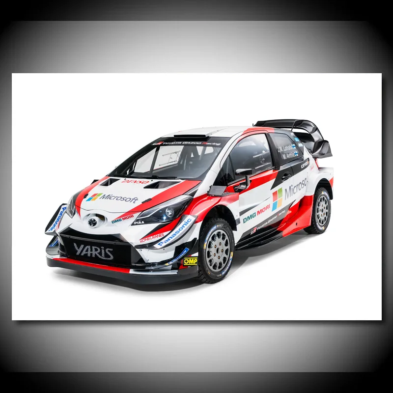 Modern Art Print Poster Toyotas Racing Car Yaris White background Wall Picture Canvas Painting Living Room Decor