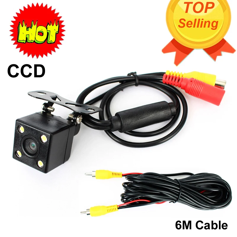 Universal Waterproof Rear View Camera Wide Angle Car Back Reverse Camera CCD 4 LED Light Night Vision Parking Assistance Camera