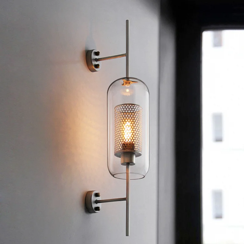 

Industrial Style Retro Wall Light Vintage Creative Concise Glass Light Kitchen Restaurant Loft Led Wall Sconce Free Shipping