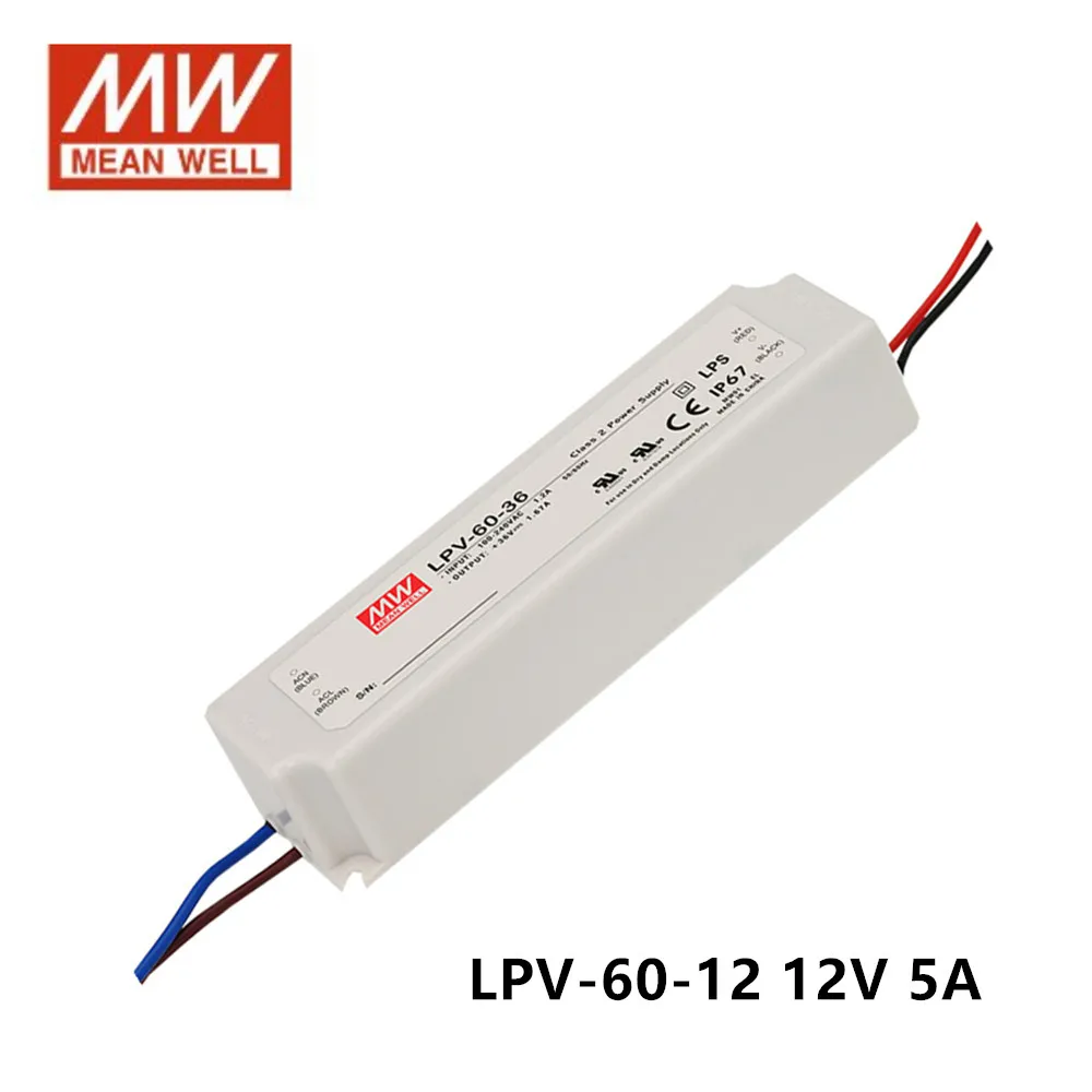 

Original MEAN WELL LPV-60-12 12V 5A meanwell LPV-60 60W Single Output LED Switching Power Supply