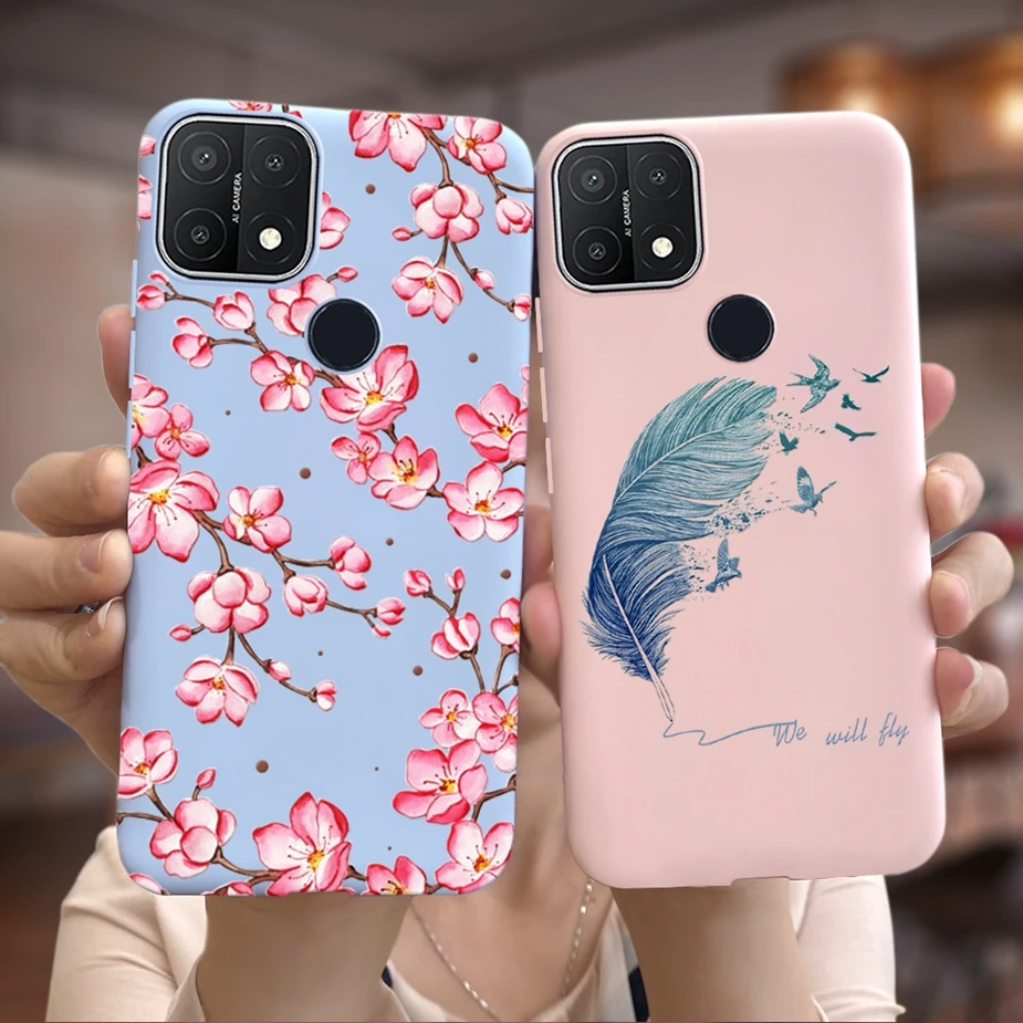 For Oppo A15 Oppo A15s Case CPH2179 Soft Slim Colorful Flowers Phone Cases For Oppo A15 CPH2185 OppoA15 s Back Cover Full Bumper