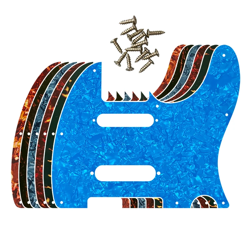 Pleroo Custom Guitar Parts - For US 8 Screw Holes Nashville SS Single Pickups Tele Guitar Pickguard Scratch Plate Flame Pattern