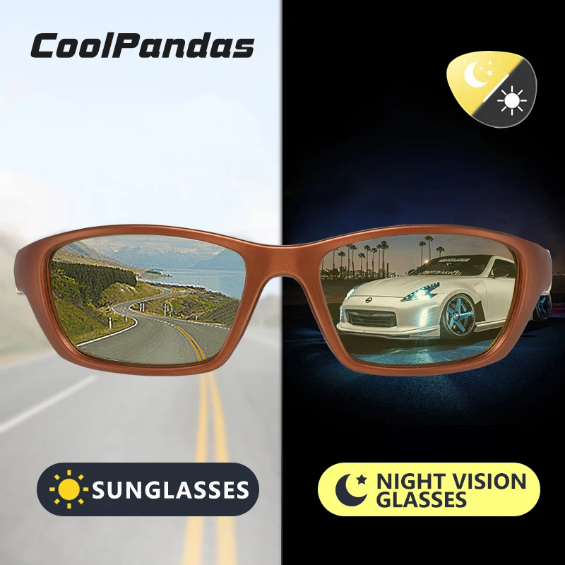 

CoolPandas Day Night Vision Sunglasses Men Polarized Photochromic Sun glasses Driving Goggles Anti-glare UV400 zonnebril heren