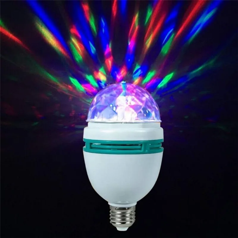 Lámpara LED Mini E27 con efecto de escenario para DJ, discoteca, fiesta, coche, ambiente colorido, RGB, portátil, para Navidad, Halloween y vacaciones