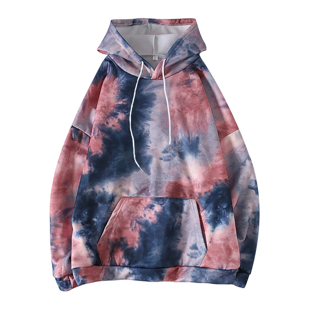 2021 Fashion Tie Dye Hoodie Men Women Aesthetic Sweatshirt Hip Hop Pocket Streetwear Ulzzang Tops Harajuku Unisex Clothes