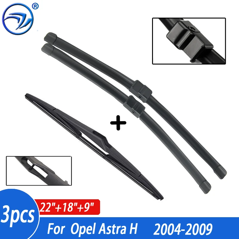 Wiper LHD RHD Front Rear Wiper Blades Set For Opel Astra H GTC 3 door Hatchback 2004-2009 Windshield Windscreen 22