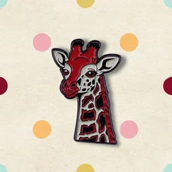 Rothschild Giraffe Illustration Soft Enamel Pin Protect Endangered Species Badge Cute Art Decor