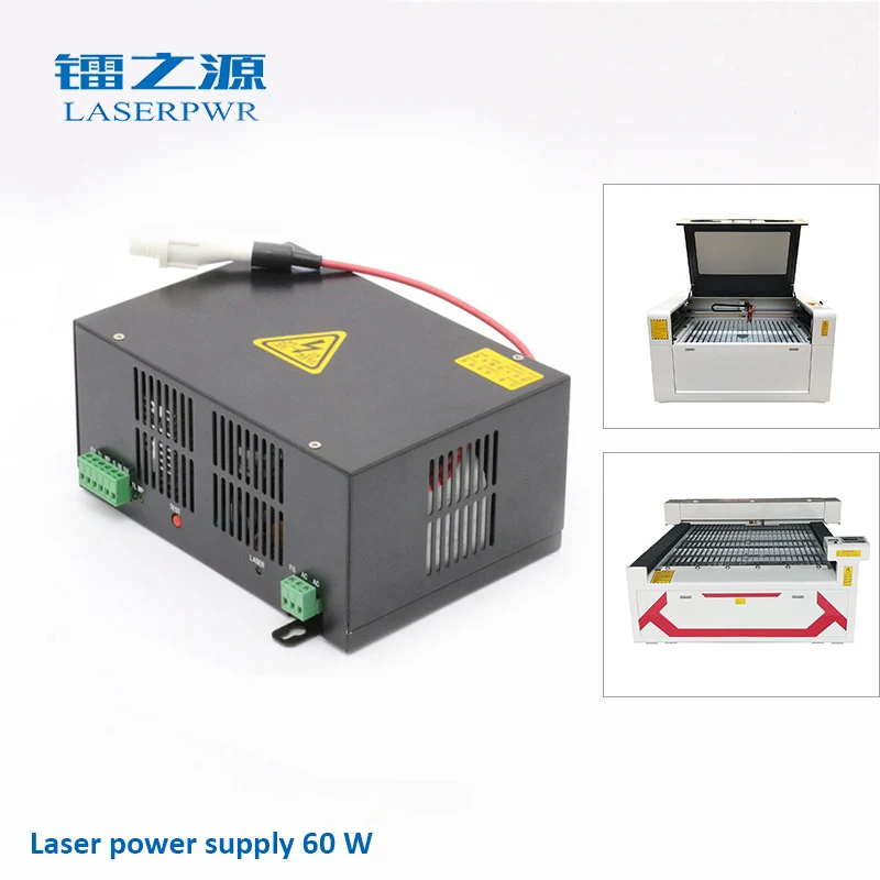 LASERPWR Laser Power Supply T60 For 50W -70W CO2 Laser Tube on Cutting Machine 9060/1080/1390/1610 Laser Cutter for Wood Acrylic