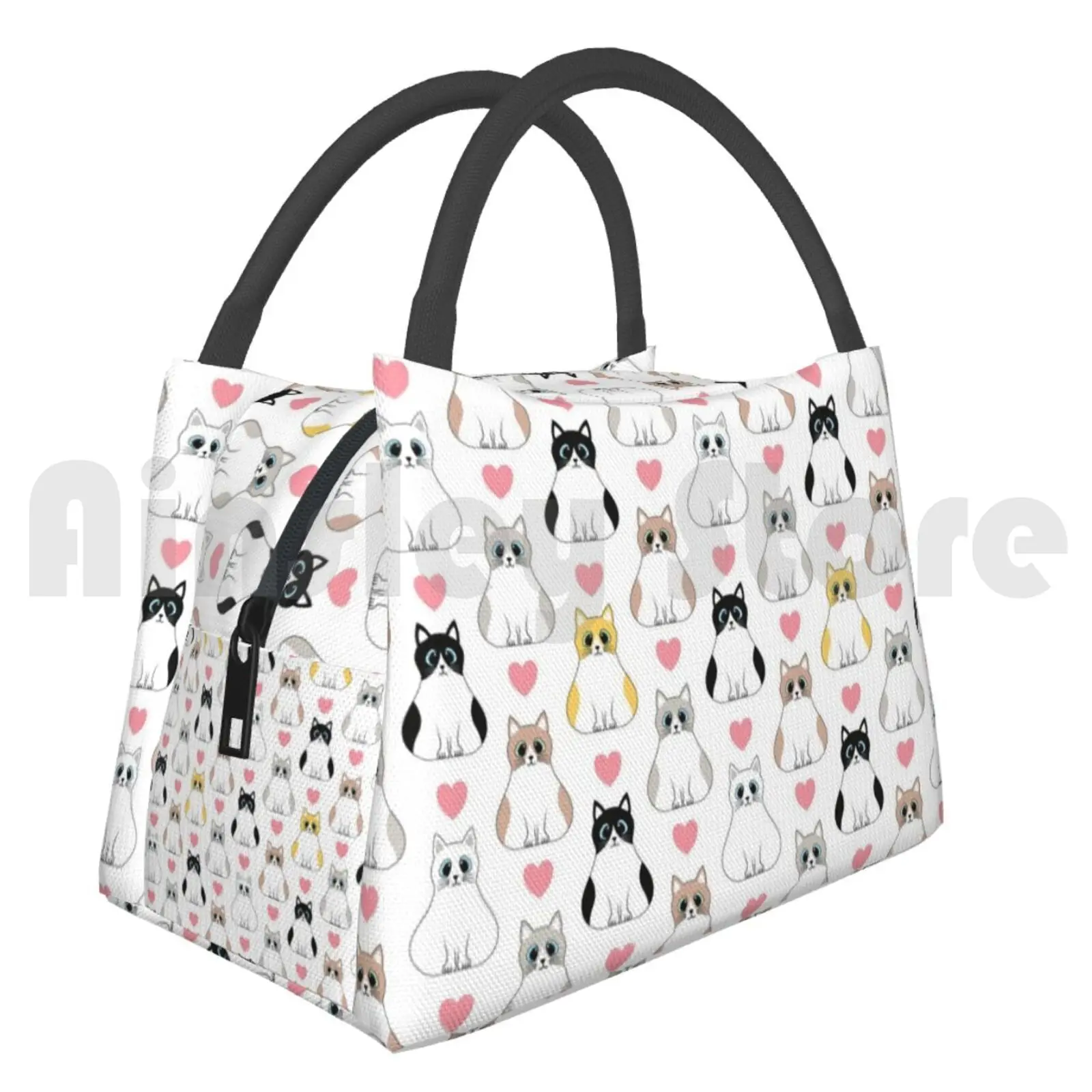 

Portable Insulation Bag Cute Fat Cats Cartoon Cute Fat Cats Cartoon Cat Sweet Kittens Love Hearts Hearts Adorable