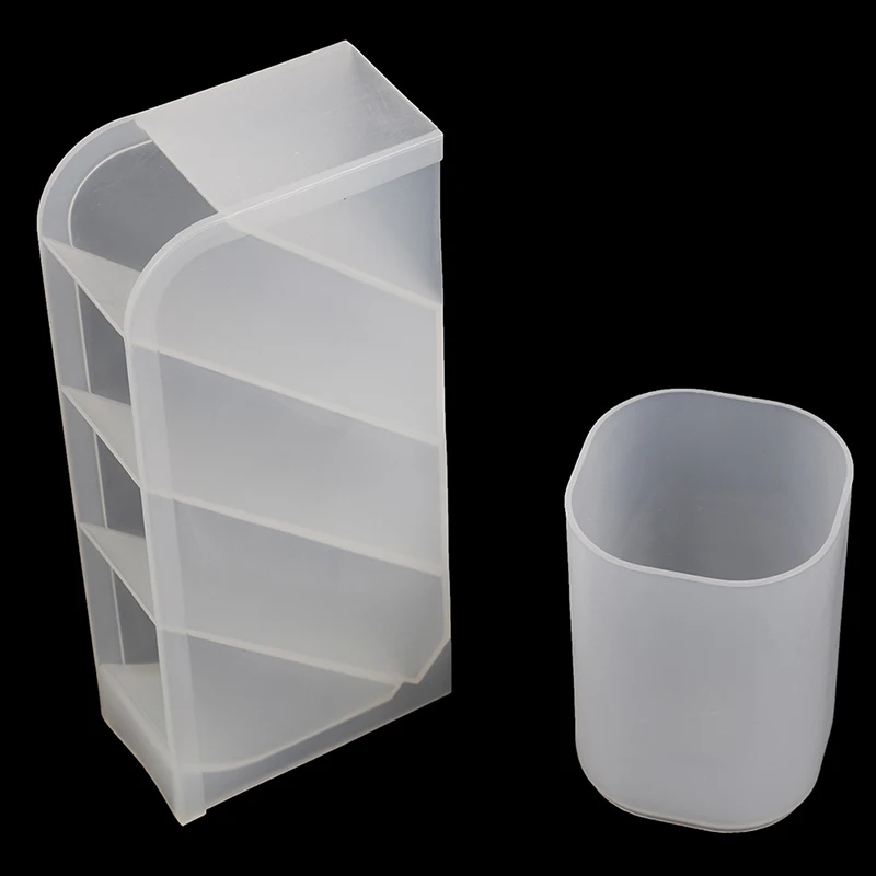 1PC เดสก์ท็อปผู้ถือปากกา Storage กล่องพลาสติกสีขาวโต๊ะดินสอ