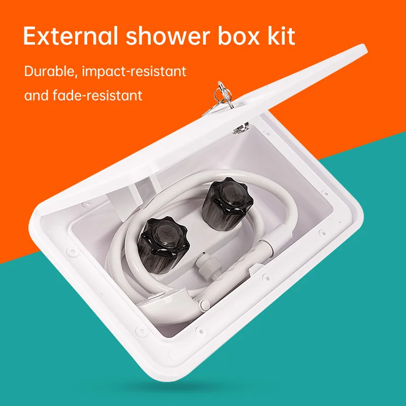 

RV Modification Accessories External Shower Box Kit Pull-out Shower Hot and Cold Switch Camper Outside Outdoor Shower Head