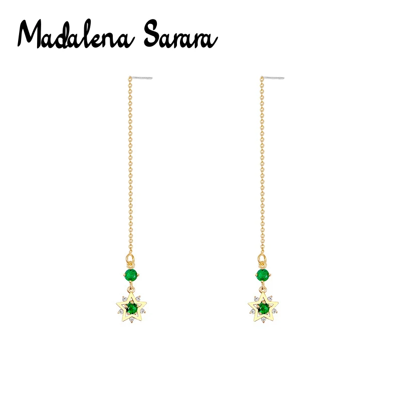 MADALENA SARARA AAA Cubic Zirconia Women Earrings Korean Style Vintage Drop Star Pendant Earring