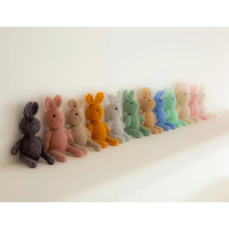 Newborn Photography Props Bunny Doll Knitted Cute Animal Rabbit Baby Photo Shooting Fotografia Accessories