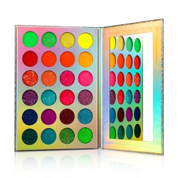 DE'LANCI Aurora Glow Eyeshadow Pallet Stage Clubbing Neon Makeup Kit in Blacklight UV Glow in Dark Fluorescent Eye Shadows Red