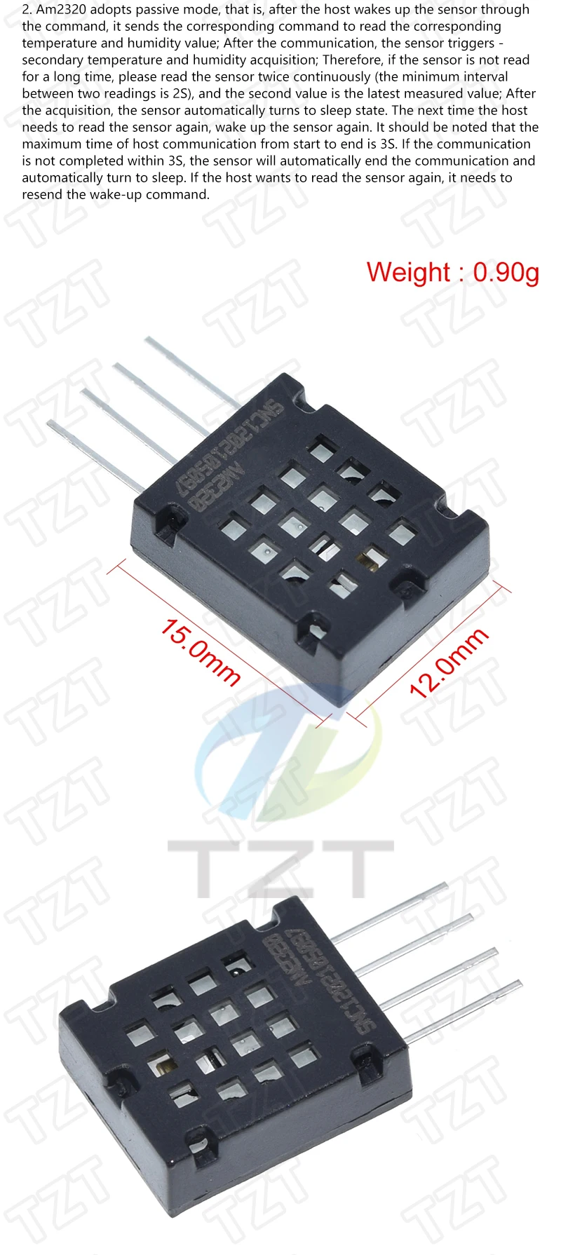 Digitale Temperatur- und Feuchtigkeitssensoren TZT DHT11 DHT22 AM2302 AM2301 AM2320 MW33 Sensor und Modul für Arduino elektronisches DIY – Detail 12
