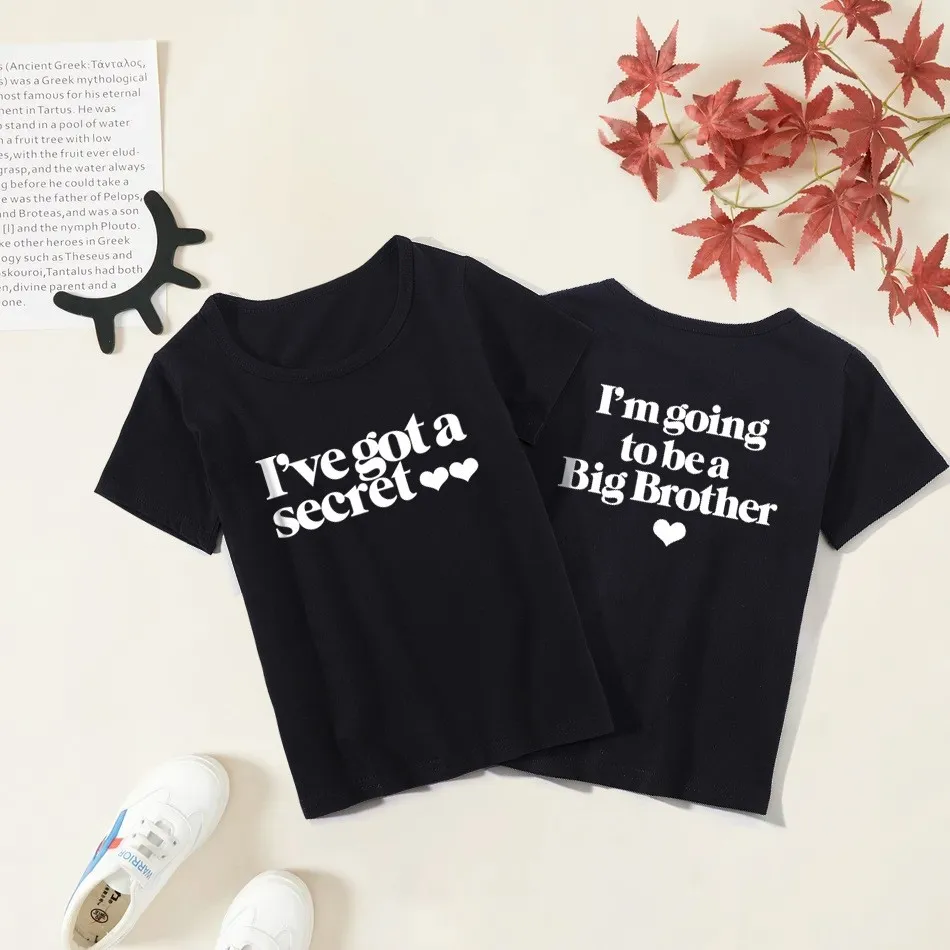 I’m Going To Be a Big Brothing T Shirts For Baby Boys Summer Toddler Kids Letters Printed Funny TShirts Little Boy Pullover Tops