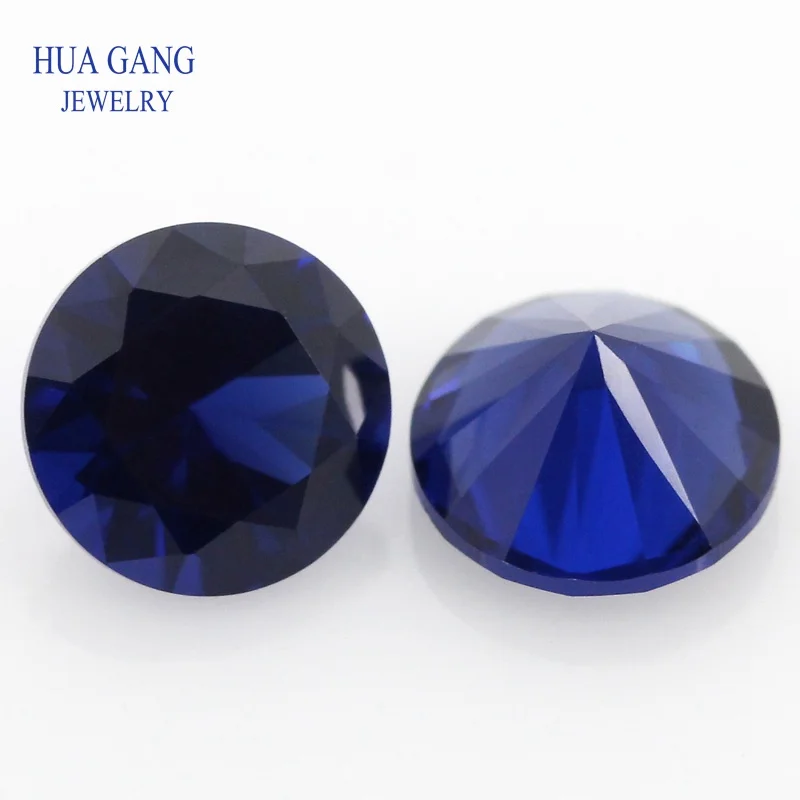 34#Blue Nano Stones Blue-Corundum Color  Wax Setting Round Brilliant Cut Synthetic Gems For Jewelry 1000PCS/100pc Size 0.8~3.0mm