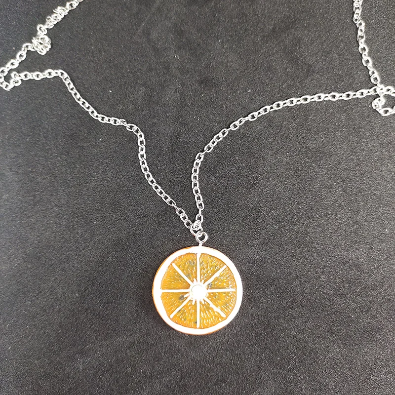 Latest Fashion Fruit Lemon Pendant Round Necklace Women Lovers Best Friend Necklace Gift Jewelry