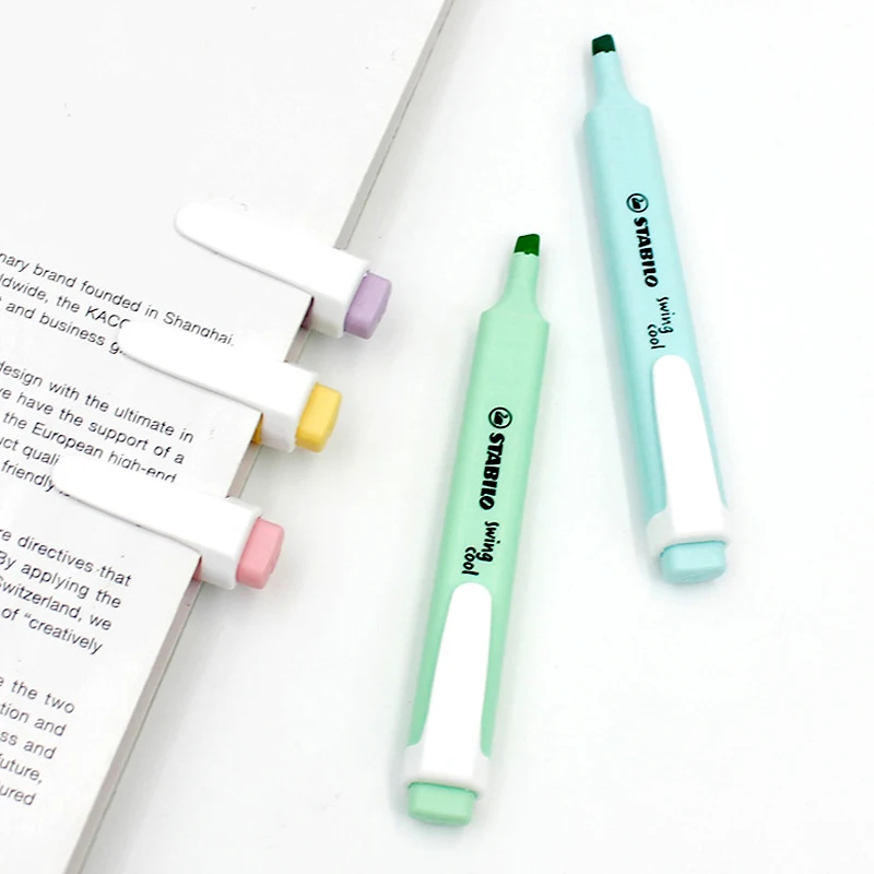 Stabilo 275 Cool Highlighter Color Marker Pen Note Stationery Safety and Environmental Protection Macaron 15 Colors Optional