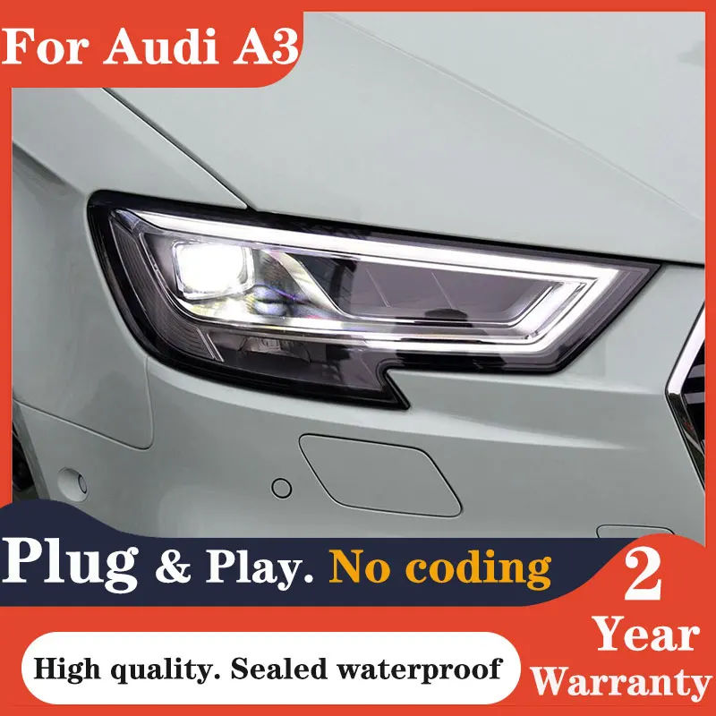 

Car Styling For Audi A3 2017-2021 Headlights RS3 All LED head lamp LED DRL Dynamic Turn Signal bi xenon Audi A3 car Accessories
