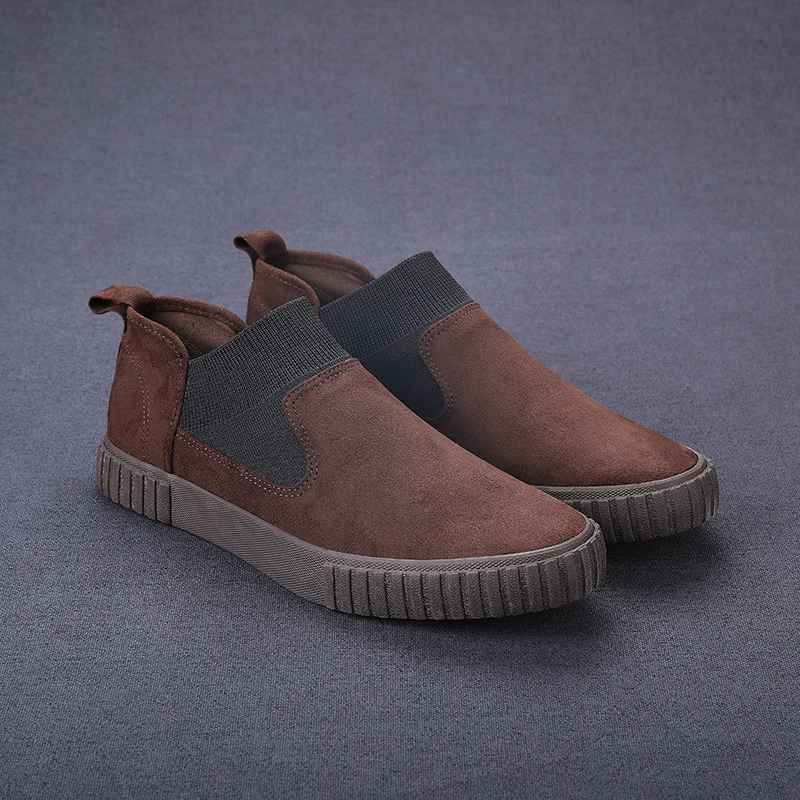 Fashionable New Low Top Vulcanized Shoes Men's Flannel Antiskid Lazy Shoes Designer Casual Shoes Spring and Autumn Simple Flat S