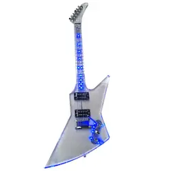 Good quality acrylic body shape electric guitar with blue LED light electro electrique guitare guiter guitarra gitar guitars