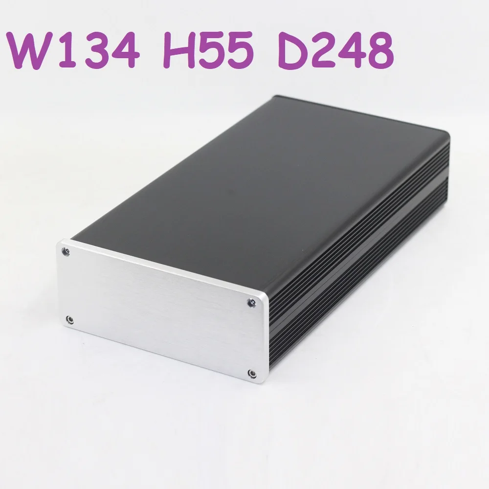 

D248 W134 H55 Power Amplifier Supply Case Anodized Aluminum PSU Chassis DAC Preamp DIY Hi-End Enclosure Decoder Amp Box Earphone