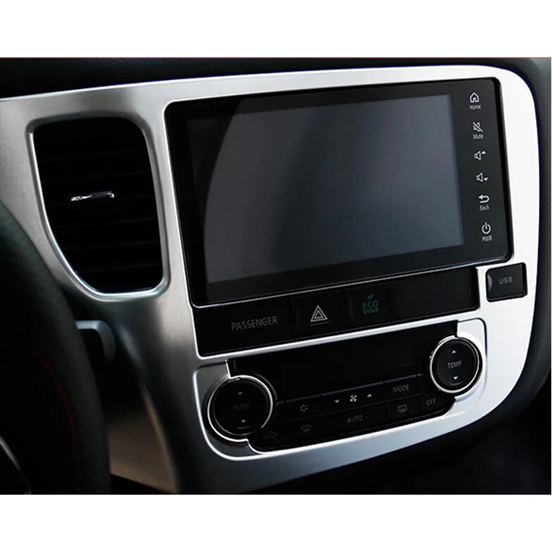 For Mitsubishi Outlander 2015 2016 2017 ABS Chrome Accessories Car Navigation Panel Decorative Frame Cover Trim Sticker