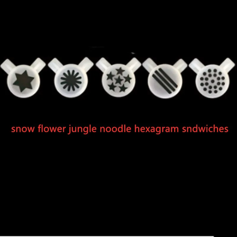 

for Ice Cream Maker 5 in 1 Plastic Nozzle kit snow flower jungle noodle hexagram sndwiches 28mm inside diameter