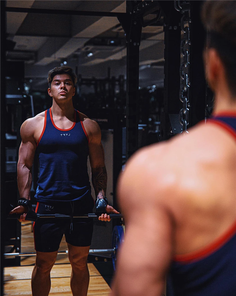 Men Bodybuilding Patchwork Tank Tops Gym Workout Fitness Cotton Sleeveless Shirt Running Clothes Stringer Summer Casual Vest