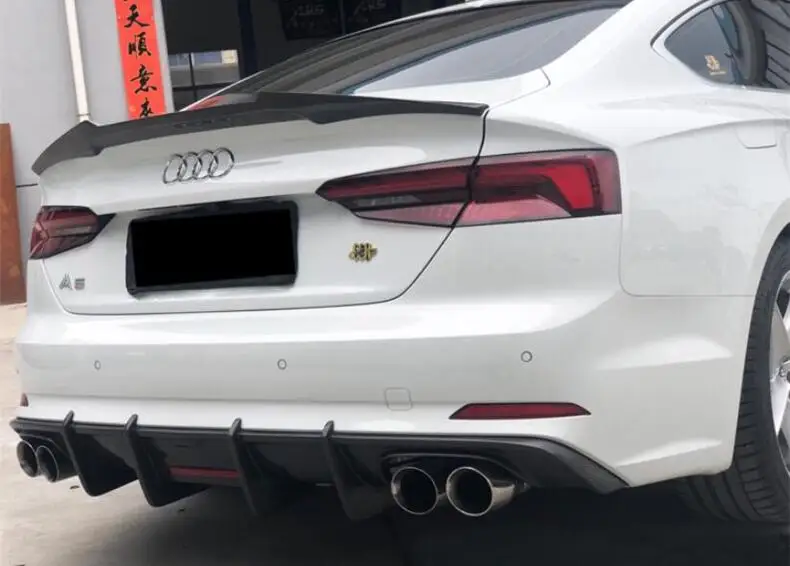 M4 STYLE REAL CARBON FIBER REAR TAIL WING TRUNK LIP SPOILER FOR Audi A5 S5 SLINE RS5 B9 2017 2018 2019 2020