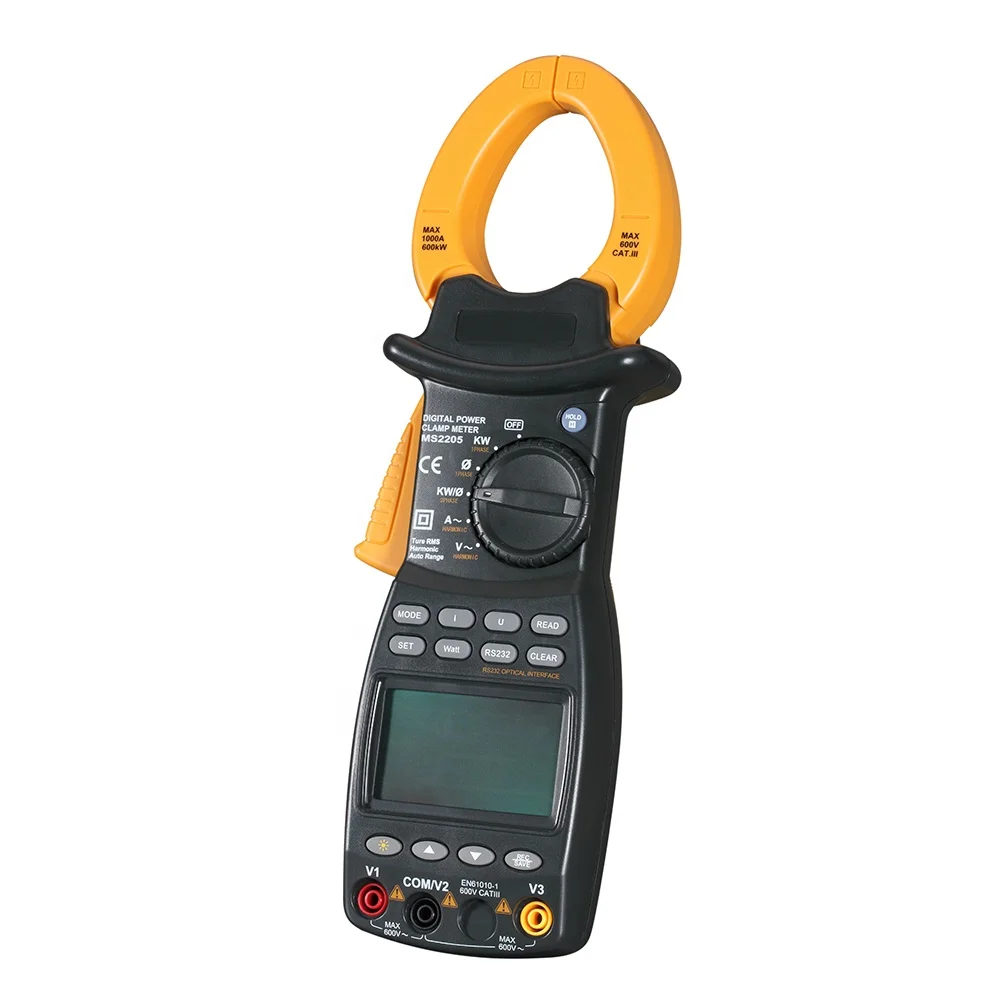 low price three phase true RMS harmonic power factor clamp meter PM2205 with data logging