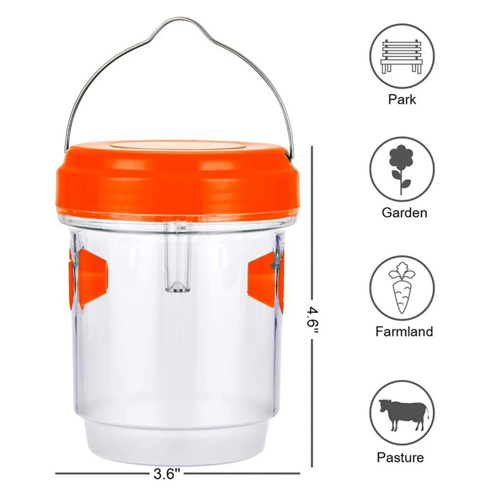 1PCS Solar Powered Wasp Trap Fruit Fly Trap for Wasp Bees Hornets with Double Entry Wasp Killer for Outdoor Garden Park