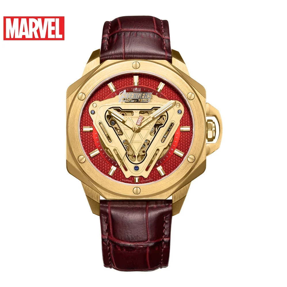 Marvel Avengers Iron Men Automatic Mechanical Waterproof Watches Male Luminous Full Steel Sapphire Mirror Disney Luxury Clocks