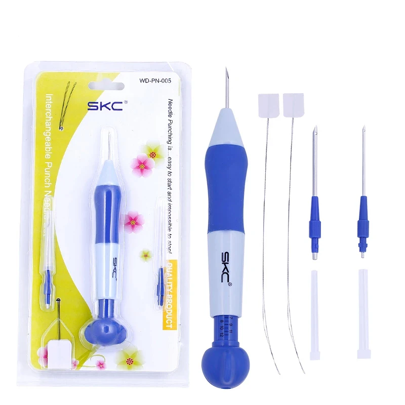 

LMDZ Embroidery Magic Pen Set Craft Patterns 3 Interchangeable Punch Needle Knitting DIY Cross Stitching Sewing Accessories