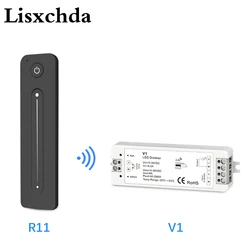 Regulador de intensidad de luz LED, atenuador con interruptor inalámbrico RF, ajuste de brillo táctil y remoto de 2,4G, para tiras LED de un único color, 12V, 5V, 24V, 36V, 8a, PWM