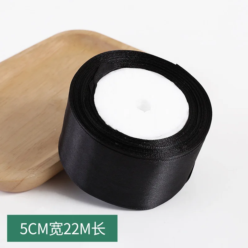 1 Stück 22 Meter/Rolle (6mm-50mm) Schwarzes Polyester-Satinband Schleifenband für Bastelarbeiten Hochzeit Weihnachten Party Handarbeit DIY Dekoration – Detail 8