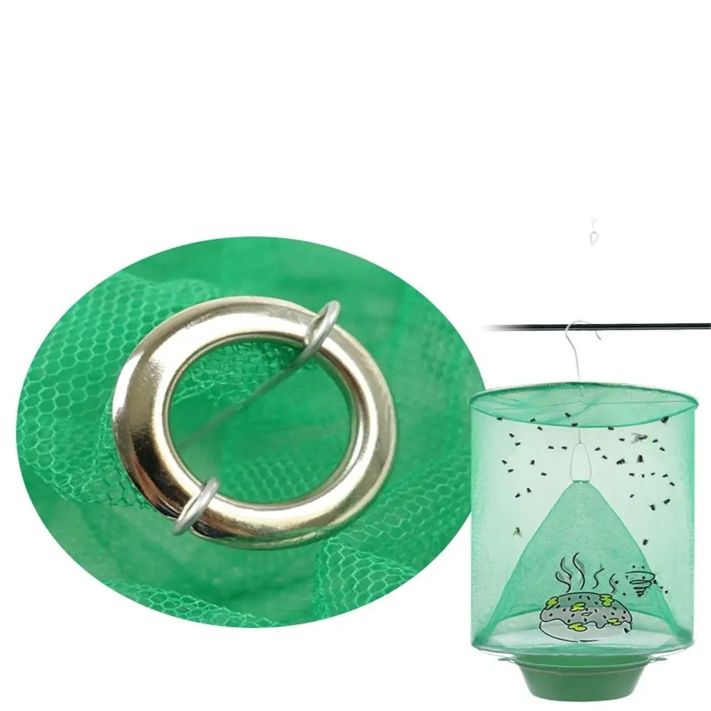 1Pc Garden Reusable Hanging Pest Kill Control Home Detachable Ranch Fly Trap Foldable Hanging Flycatcher Insect Baiting Net Cage