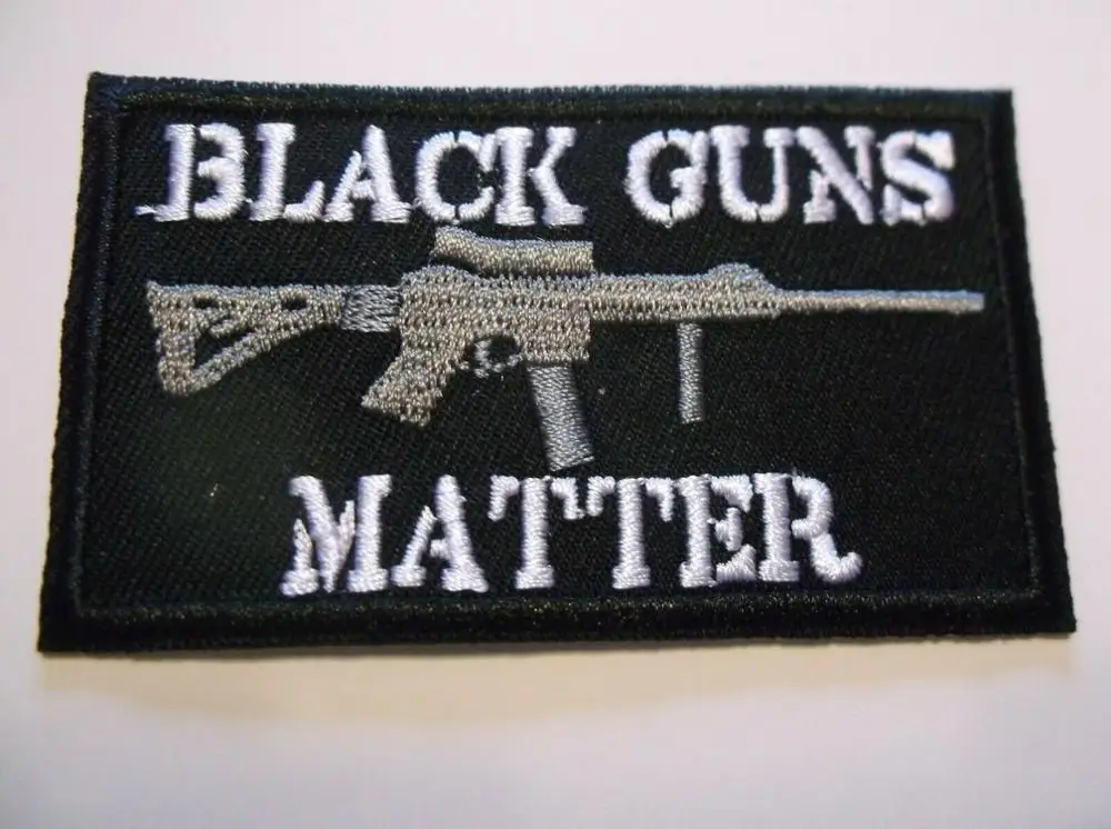 

Hot! Black Guns Matter~Military Rifle~Embroidered Patch~Iron or Sew On (≈ 5 * 9.1 cm)