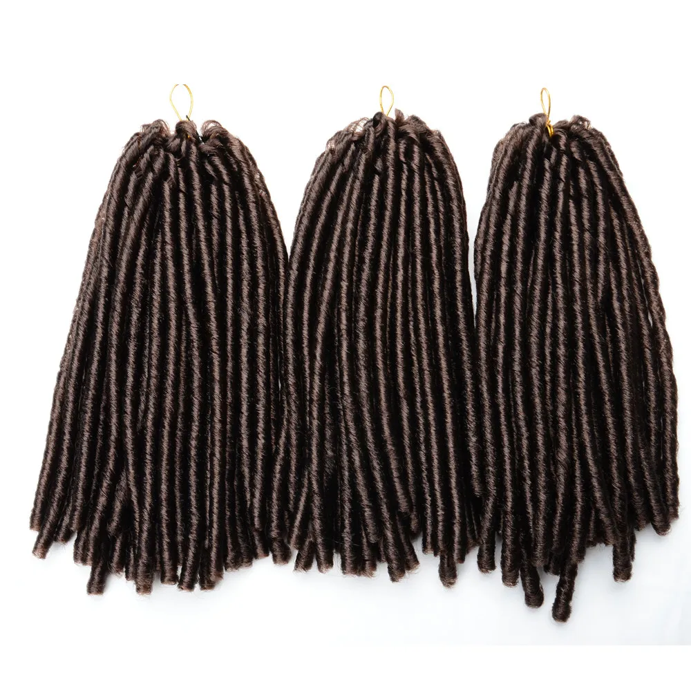 Full Star Häkelzöpfe Synthetische Haarverlängerungen Weiche Faux Locs Schwarz Braun Bug Farbe 70 G/Pack Häkelhaar für Frauen – Detail 15