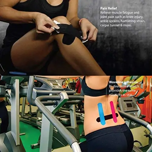 6er-Pack Kinesiologie-Tape, 10 cm x 5 m, wasserfestes, latexfreies Sportband zur Schmerzlinderung, Muskel- und Gelenkstütze, Erholung von Verletzungen – Detail 8