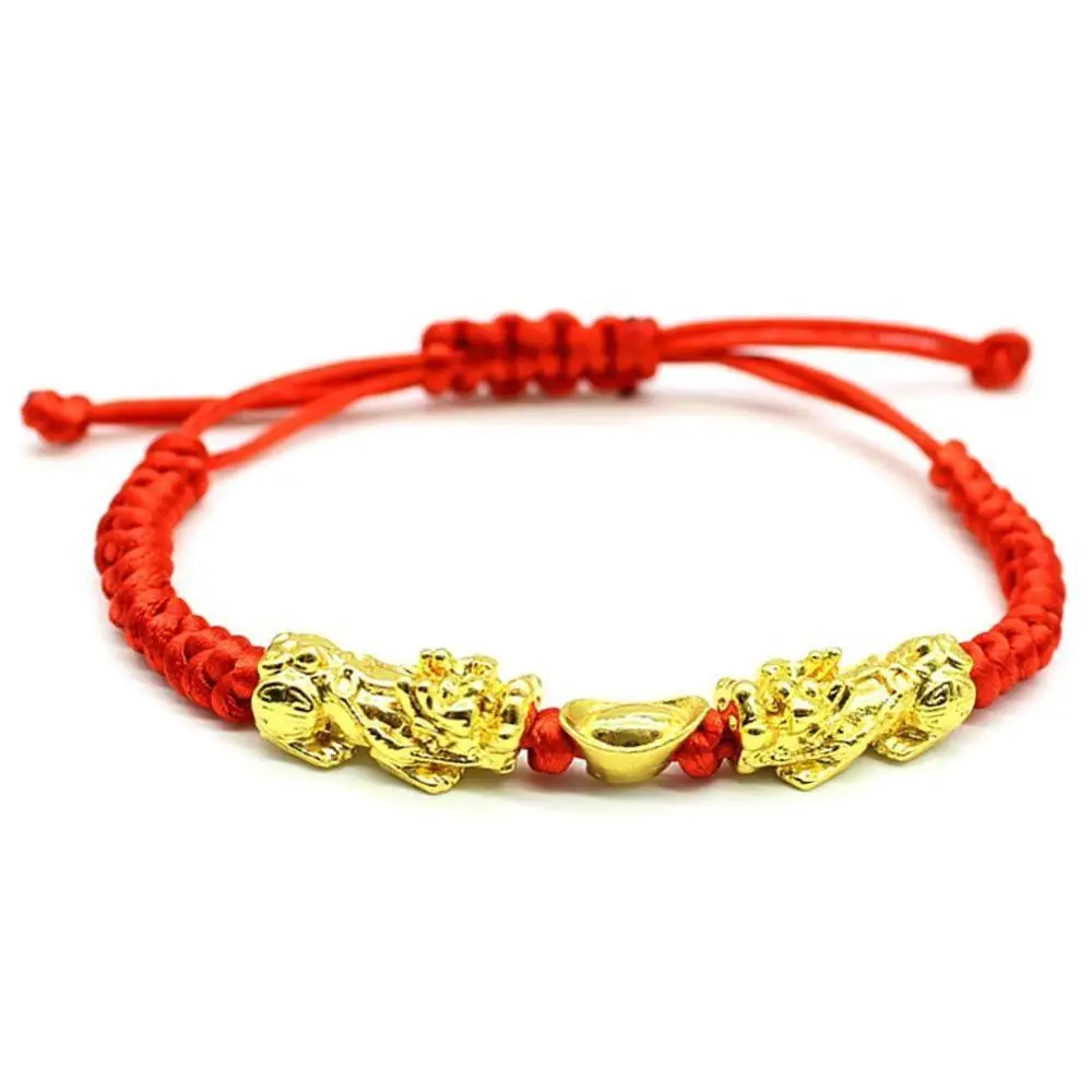 Double Red String lucky Bracelet  red bring good luck Amulet for Success wealth bracelets for women gift for friend