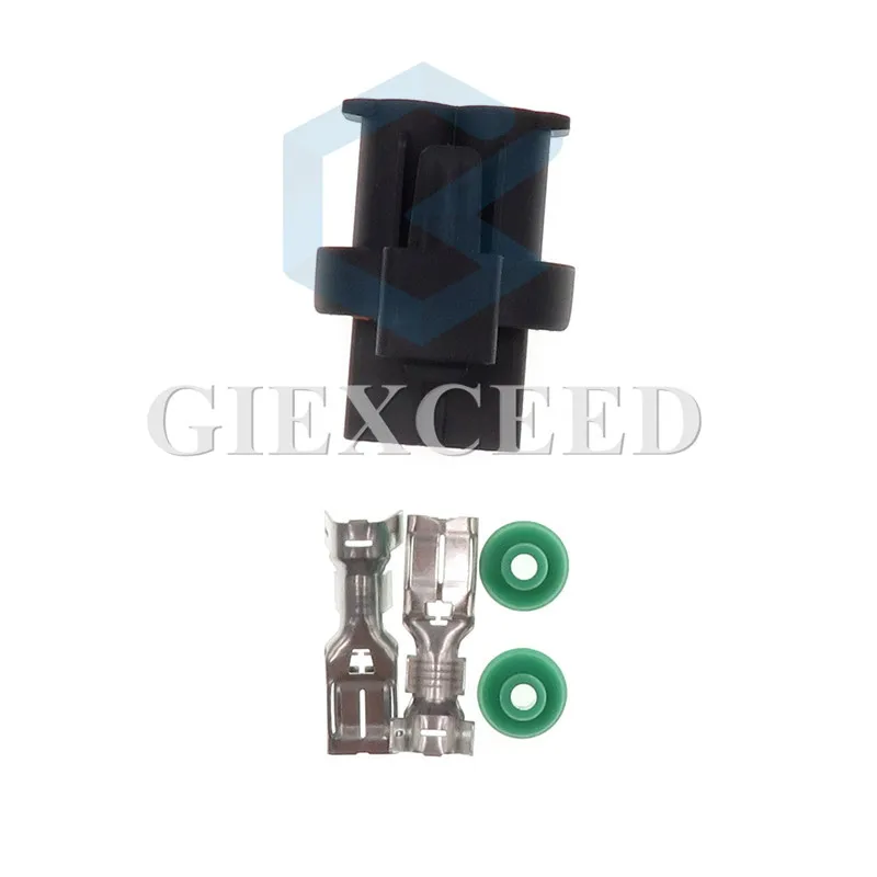 2 Sets 2 Pin AC Assembly Car Electronic Fan Socket 1544361-1 Automotive Connector With Pins And Seals For Peugeot Citroen