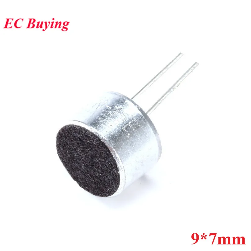 5 szt. Mikrofon elektretowy pojemnościowy 9*7mm z pinami, mikrofon elektretowy kondensatorowy, czułość 52D, 9x7mm, 9mmx7mm, 9mm*7mm