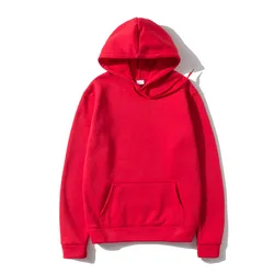 Sudaderas con capucha de lana para hombre y mujer, ropa de calle de marca, color sólido, rojo, negro, gris, rosa, Hip Hop