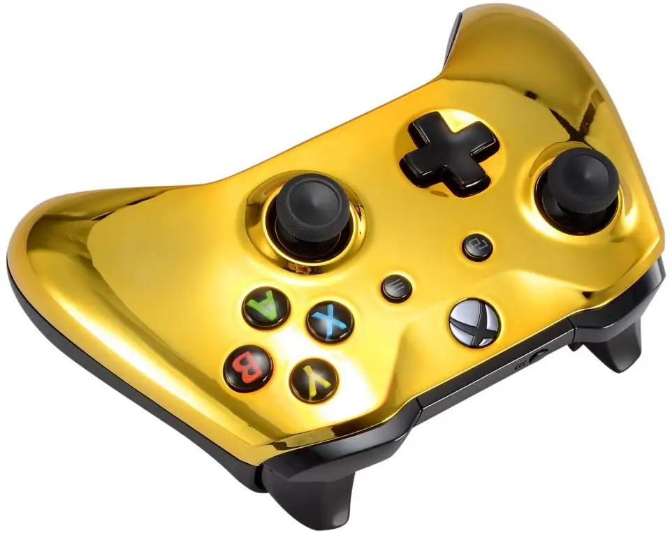 For Microsoft Xbox One S & Xbox One X Controller Chrome Gold Edition Front Housing Shell Case Cover Faceplate Replacement